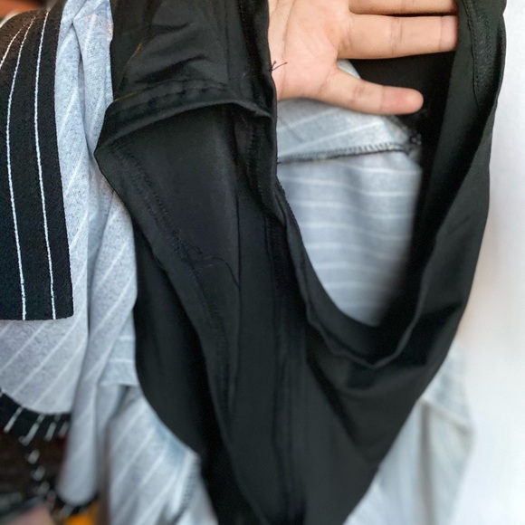 SHEIN Black and White Pinstripe Strapless Dress - Picture 3 of 6